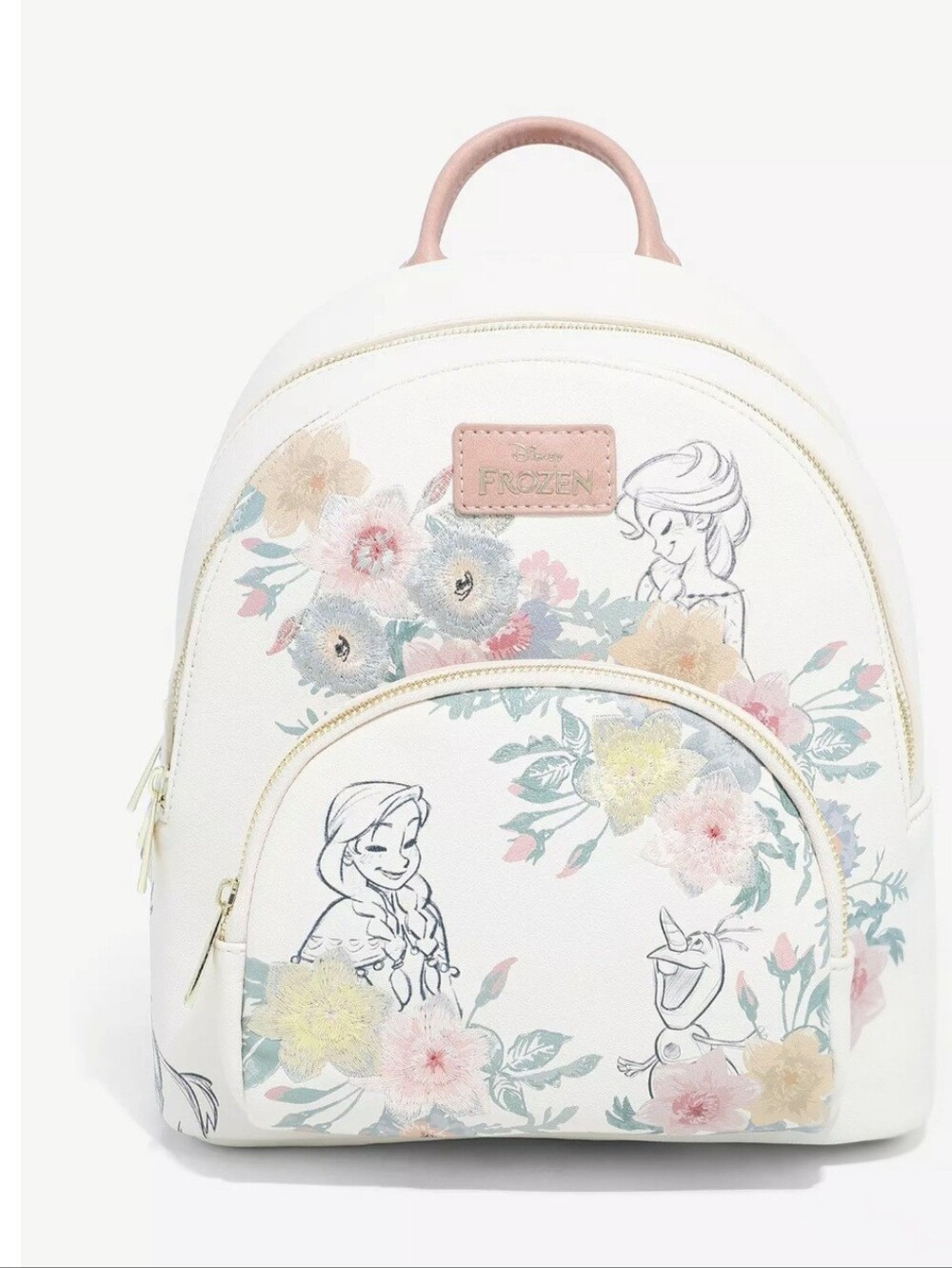 Disney Frozen Floral Embroidered Sketch Portraits Mini Backpack and Wallet - Picture 5 of 16